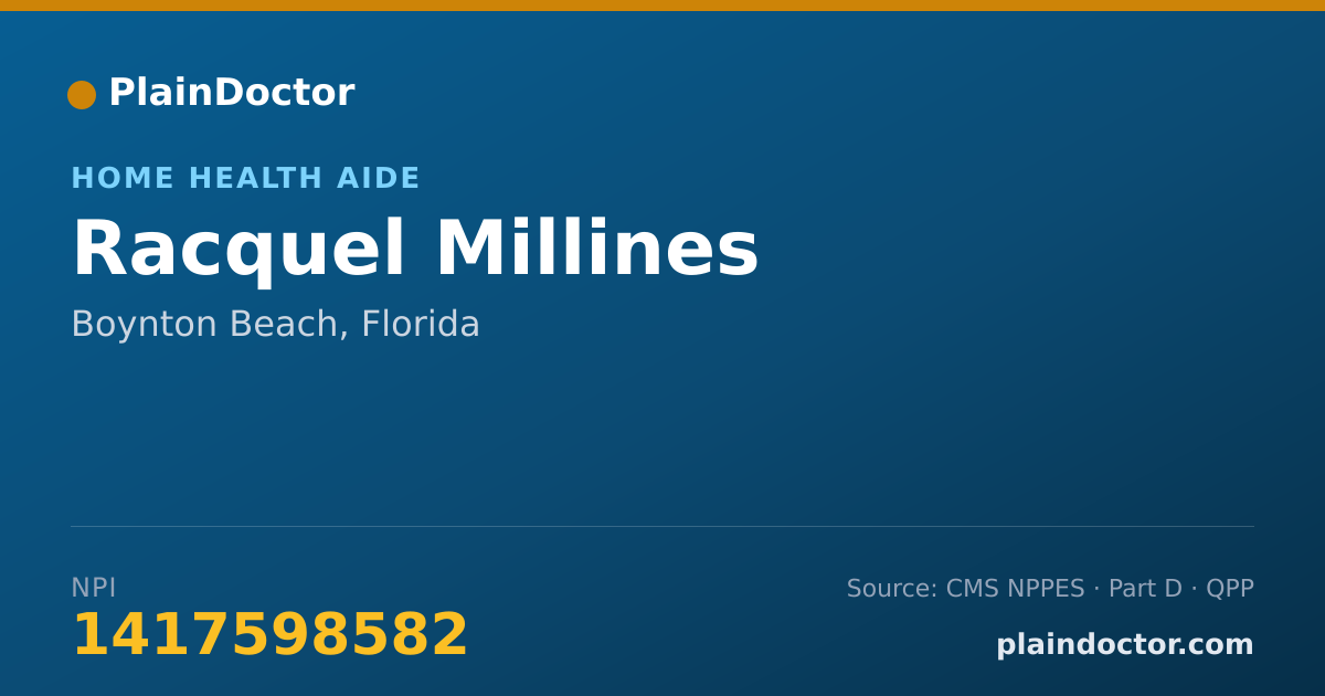 Shareable card for Racquel Millines - Home Health Aide, Boynton Beach, FL