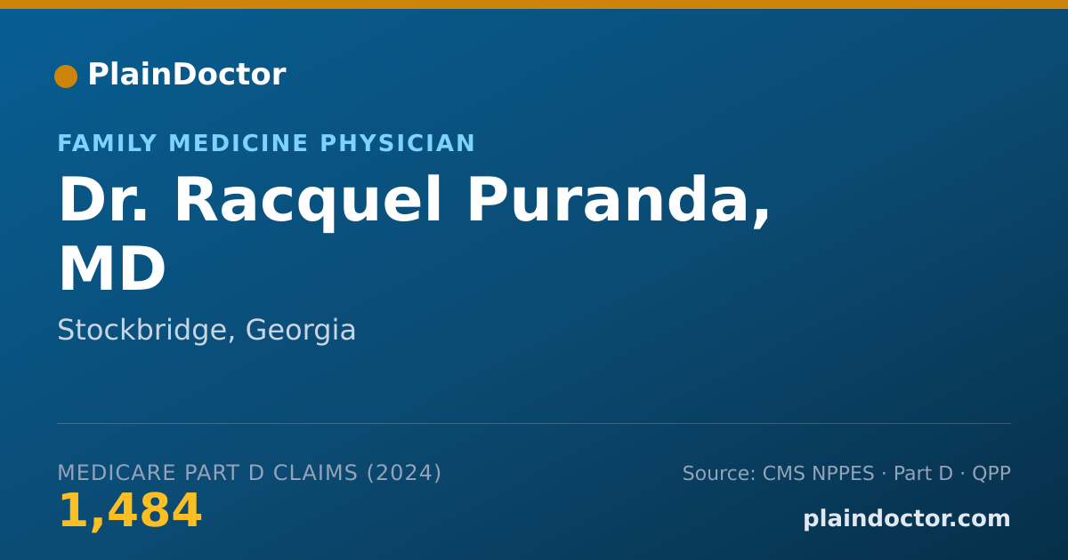 Shareable card for Racquel Puranda, MD - Family Medicine Physician, Stockbridge, GA