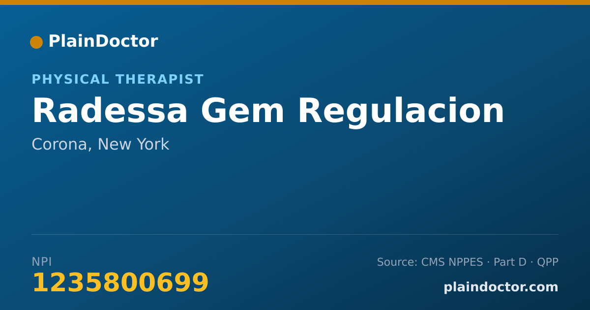 Shareable card for Radessa Gem Regulacion - Physical Therapist, Corona, NY