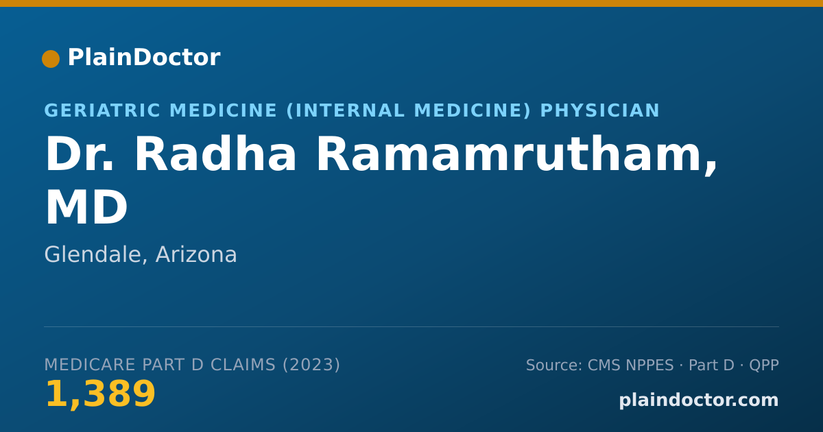 Shareable card for Radha Ramamrutham, MD - Geriatric Medicine (Internal Medicine) Physician, Glendale, AZ