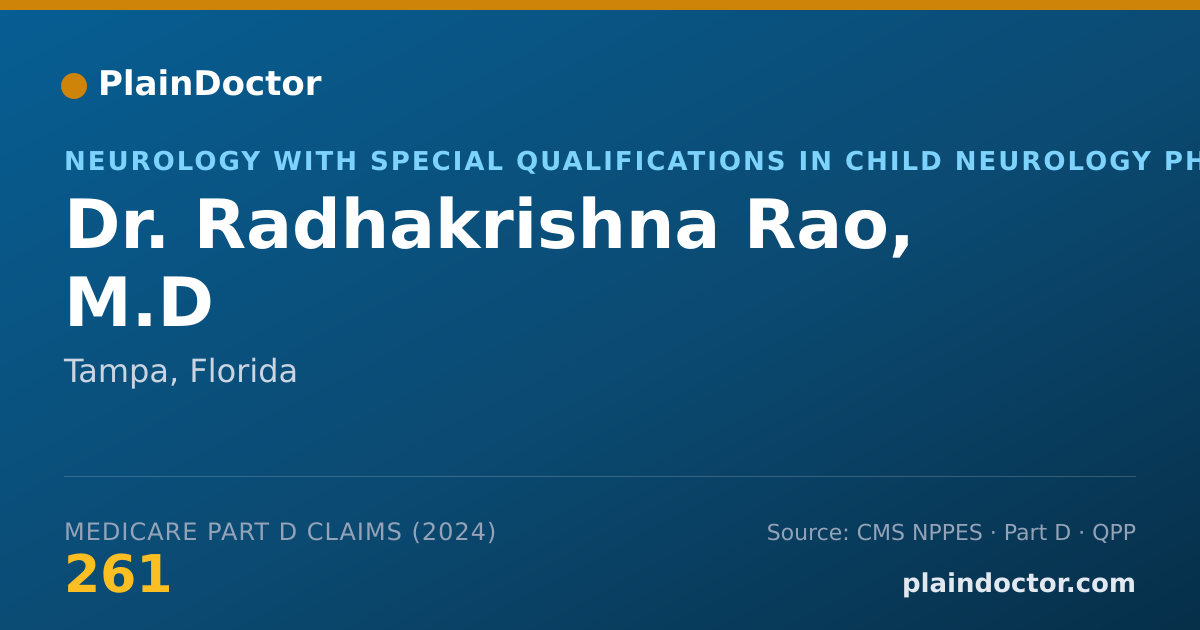 Shareable card for Radhakrishna Rao, M.D - Neurology with Special Qualifications in Child Neurology Physician, Tampa, FL