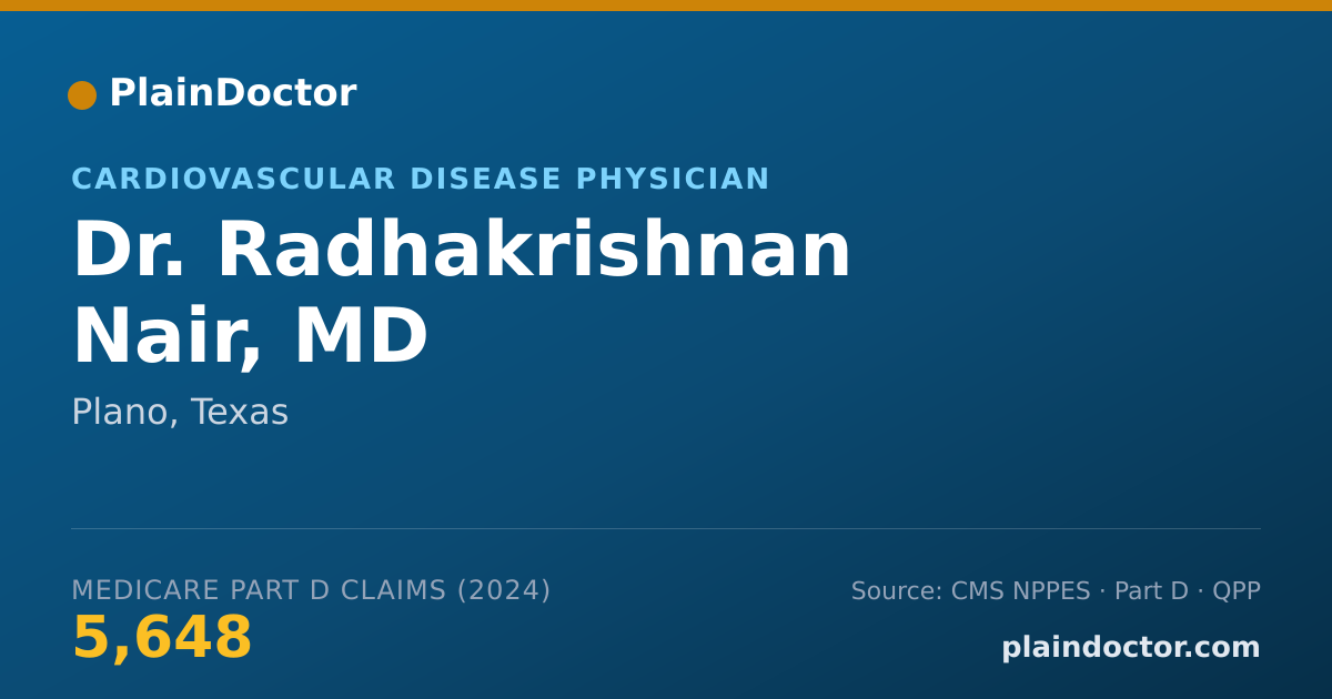 Shareable card for Radhakrishnan Nair, MD - Cardiovascular Disease Physician, Plano, TX