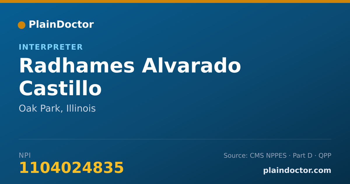 Shareable card for Radhames Alvarado Castillo - Interpreter, Oak Park, IL
