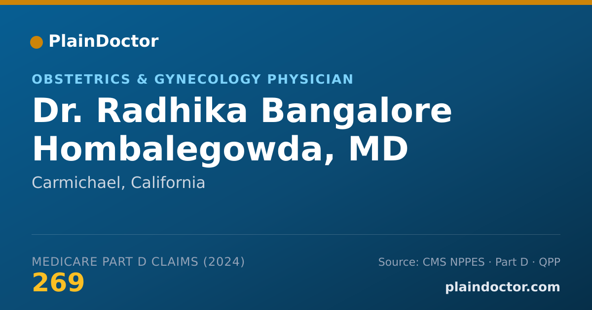 Shareable card for Radhika Bangalore Hombalegowda, MD - Obstetrics & Gynecology Physician, Carmichael, CA