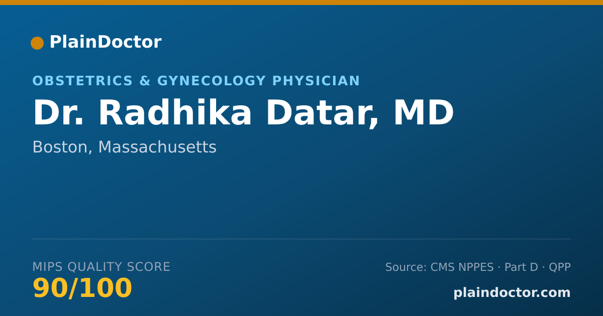 Shareable card for Radhika Datar, MD - Obstetrics & Gynecology Physician, Boston, MA
