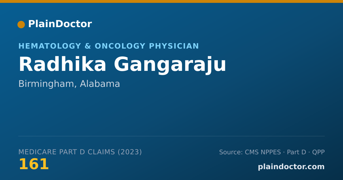 Shareable card for Radhika Gangaraju - Hematology & Oncology Physician, Birmingham, AL