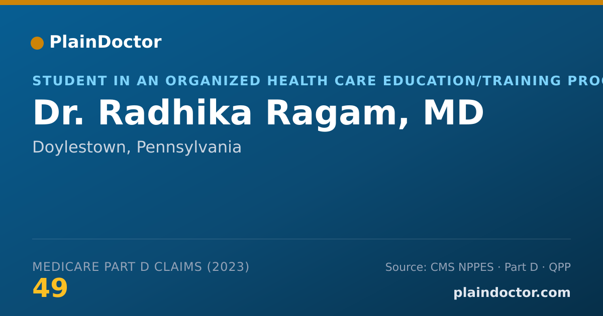 Shareable card for Radhika Ragam, MD - Student in an Organized Health Care Education/Training Program, Doylestown, PA
