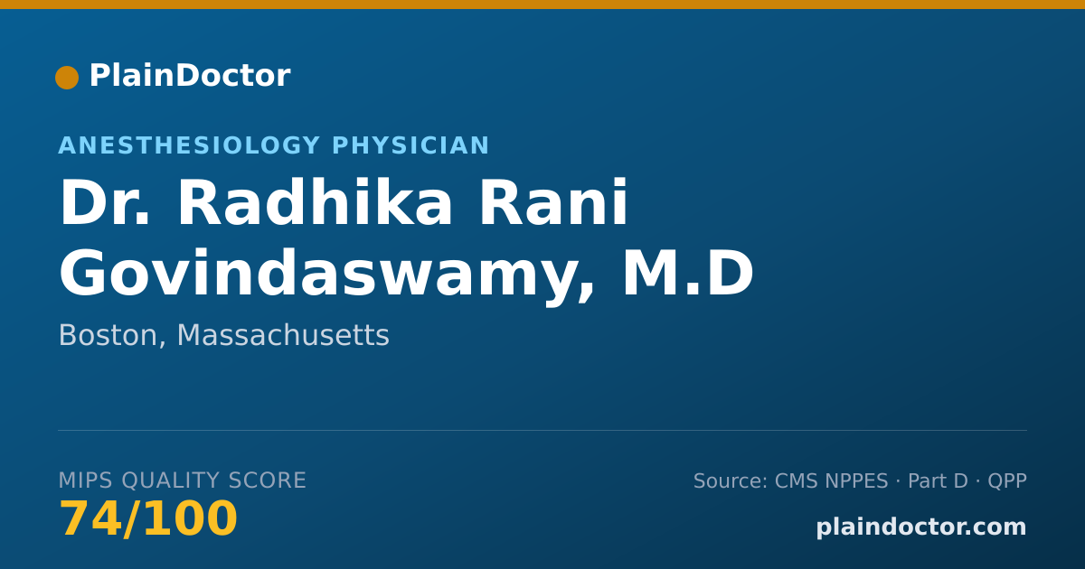 Shareable card for Radhika Rani Govindaswamy, M.D - Anesthesiology Physician, Boston, MA