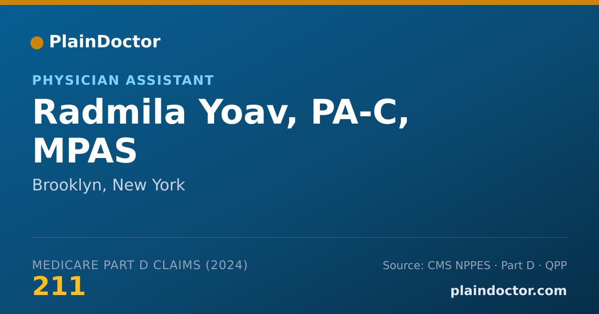 Shareable card for Radmila Yoav, PA-C, MPAS - Physician Assistant, Brooklyn, NY