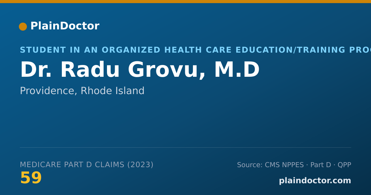 Shareable card for Radu Grovu, M.D - Student in an Organized Health Care Education/Training Program, Providence, RI