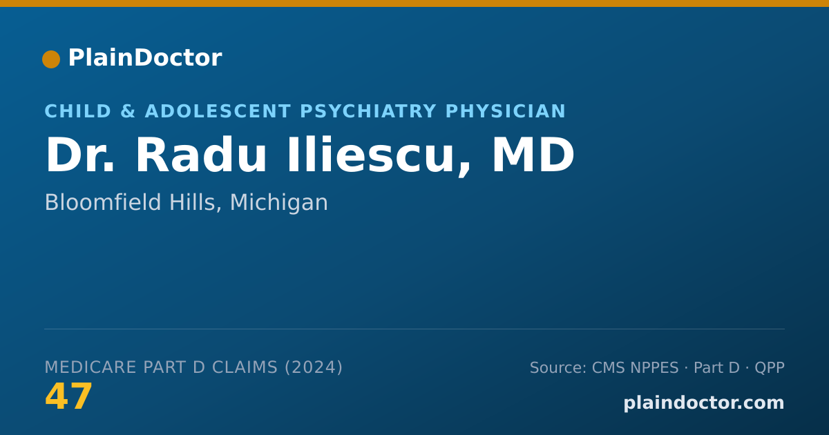 Shareable card for Radu Iliescu, MD - Child & Adolescent Psychiatry Physician, Bloomfield Hills, MI