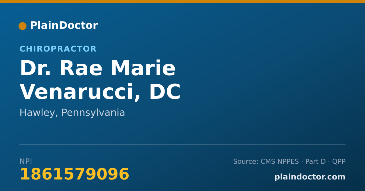 Shareable card for Rae Marie Venarucci, DC - Chiropractor, Hawley, PA