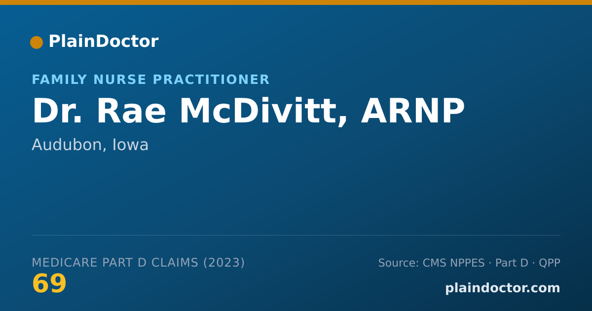 Shareable card for Rae McDivitt, ARNP - Family Nurse Practitioner, Audubon, IA