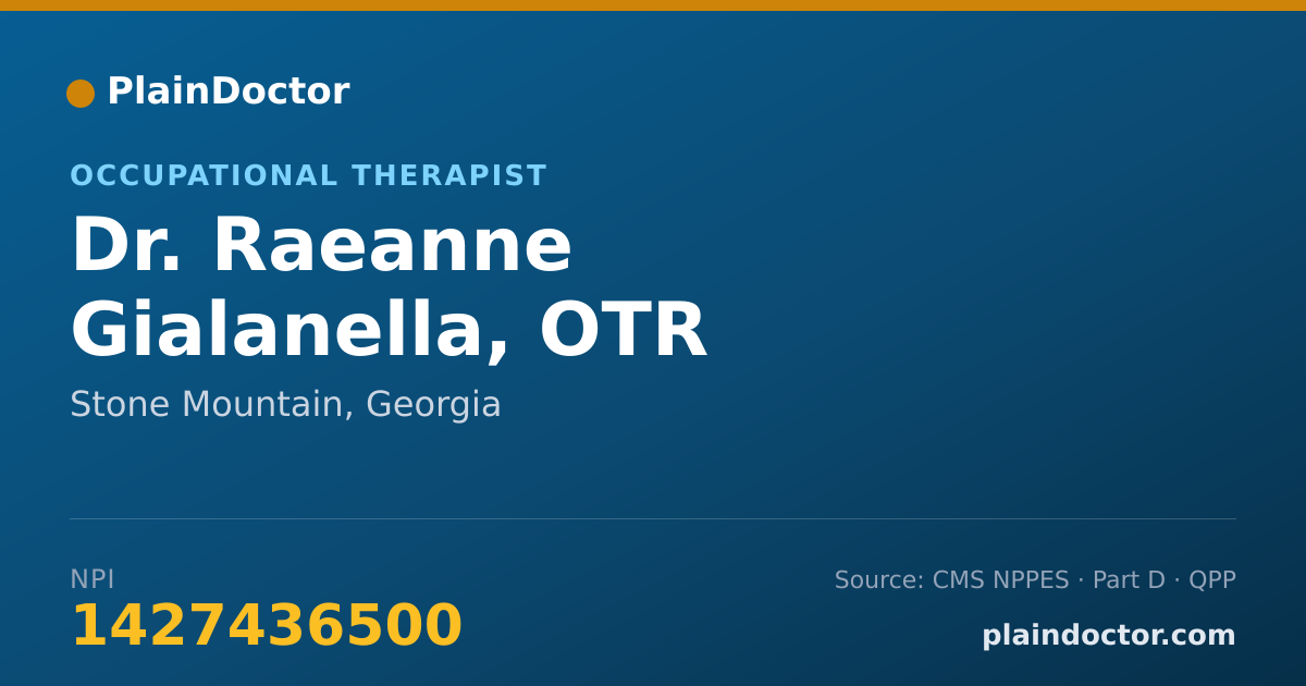 Shareable card for Raeanne Gialanella, OTR - Occupational Therapist, Stone Mountain, GA