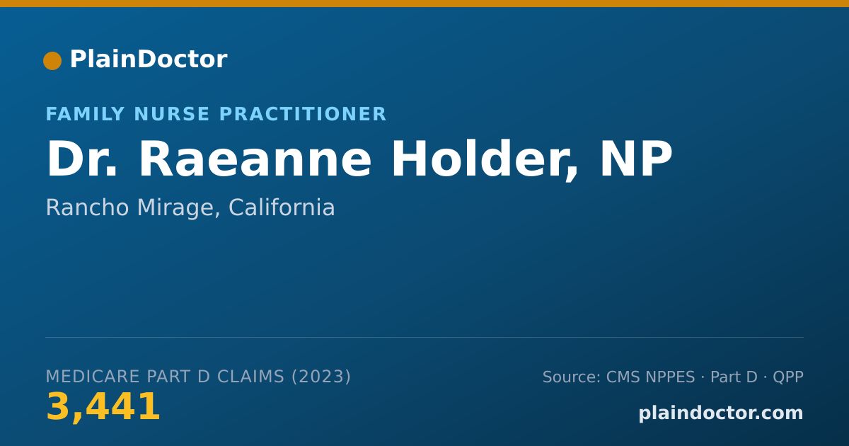 Shareable card for Raeanne Holder, NP - Family Nurse Practitioner, Rancho Mirage, CA