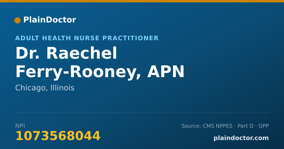 Shareable card for Raechel Ferry-Rooney, APN - Adult Health Nurse Practitioner, Chicago, IL
