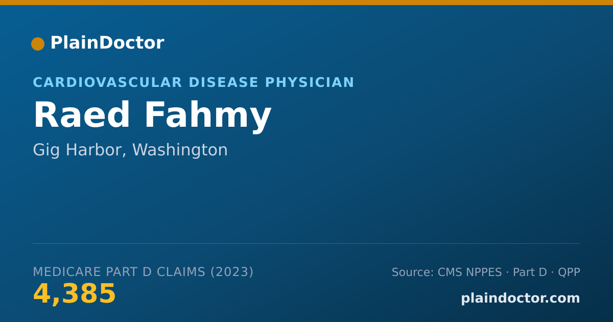 Shareable card for Raed Fahmy - Cardiovascular Disease Physician, Gig Harbor, WA