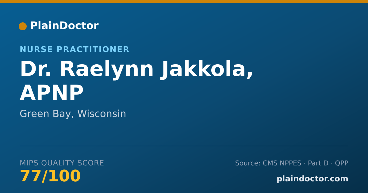 Shareable card for Raelynn Jakkola, APNP - Nurse Practitioner, Green Bay, WI