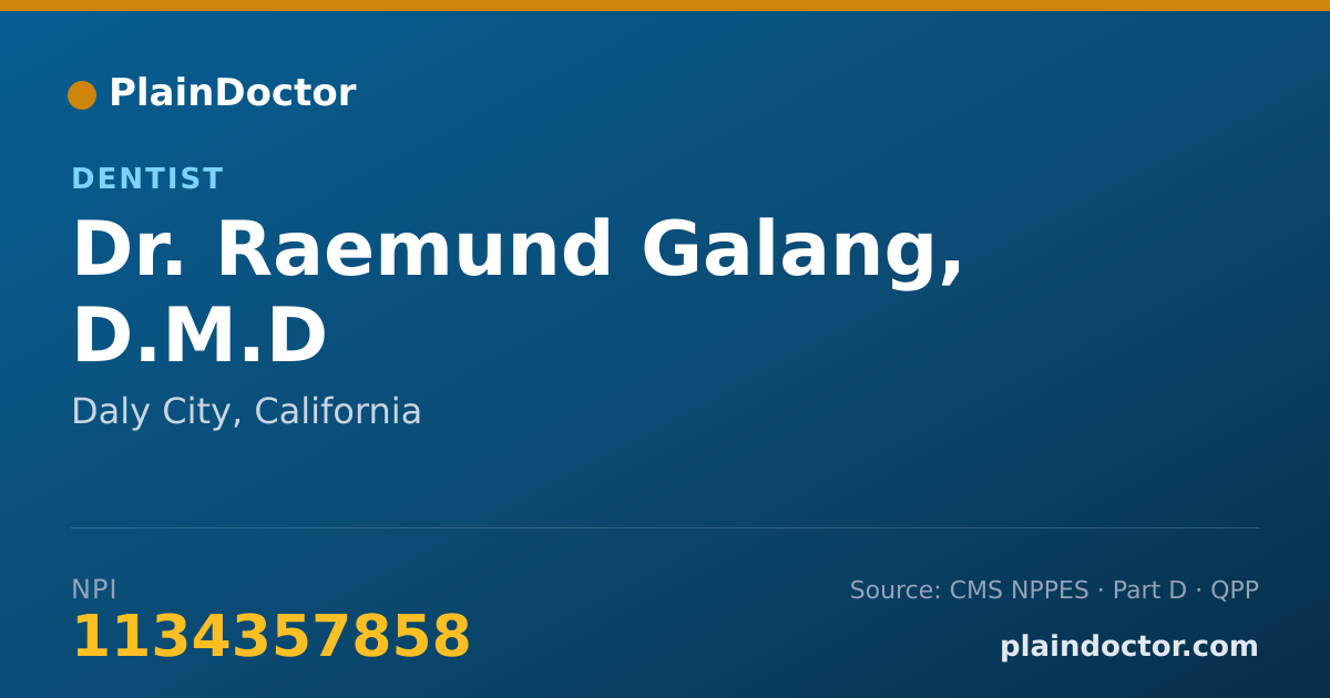 Shareable card for Raemund Galang, D.M.D - Dentist, Daly City, CA
