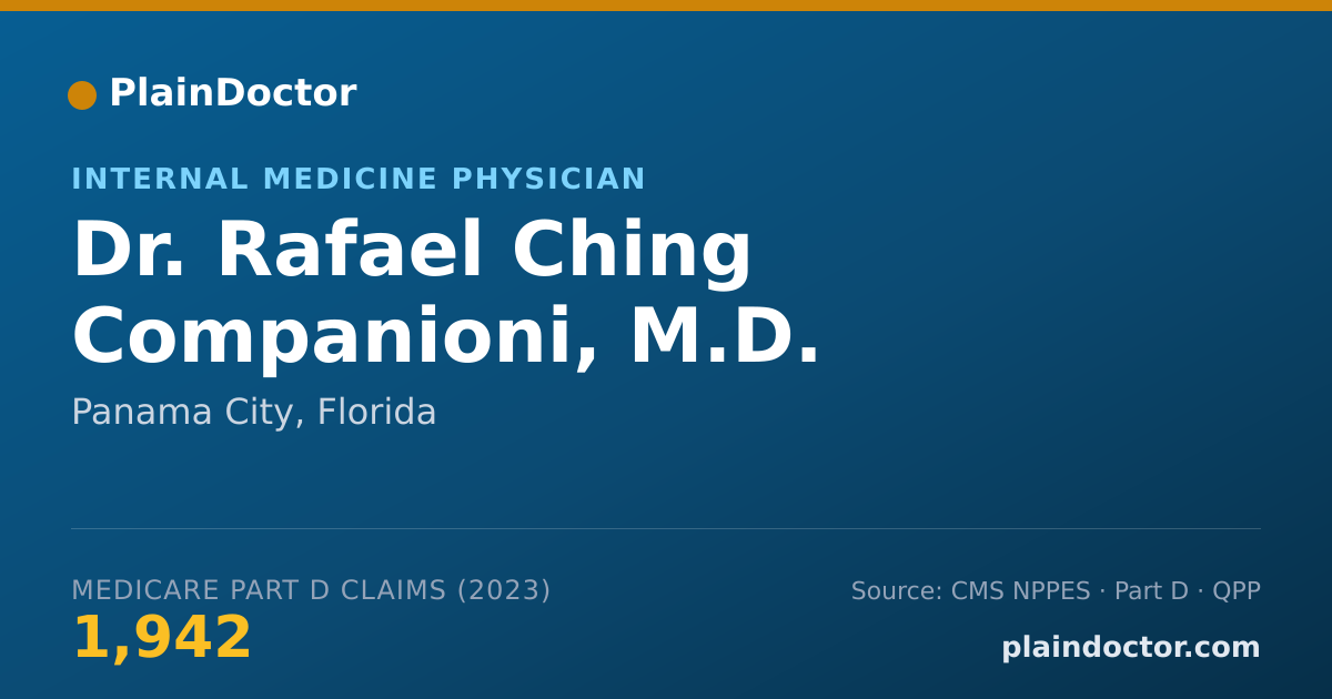 Shareable card for Rafael Ching Companioni, M.D. - Internal Medicine Physician, Panama City, FL