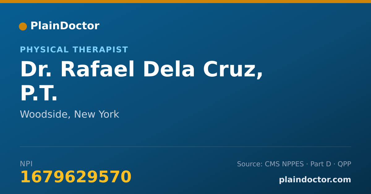 Shareable card for Rafael Dela Cruz, P.T. - Physical Therapist, Woodside, NY
