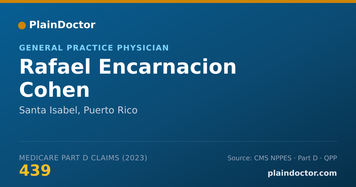 Shareable card for Rafael Encarnacion Cohen - General Practice Physician, Santa Isabel, PR