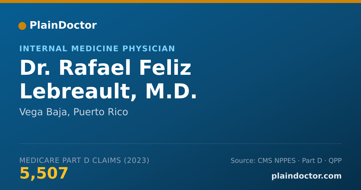 Shareable card for Rafael Feliz Lebreault, M.D. - Internal Medicine Physician, Vega Baja, PR