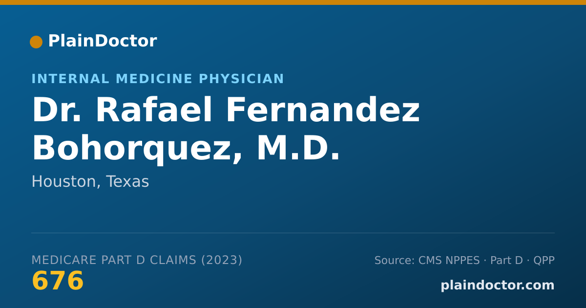 Shareable card for Rafael Fernandez Bohorquez, M.D. - Internal Medicine Physician, Houston, TX