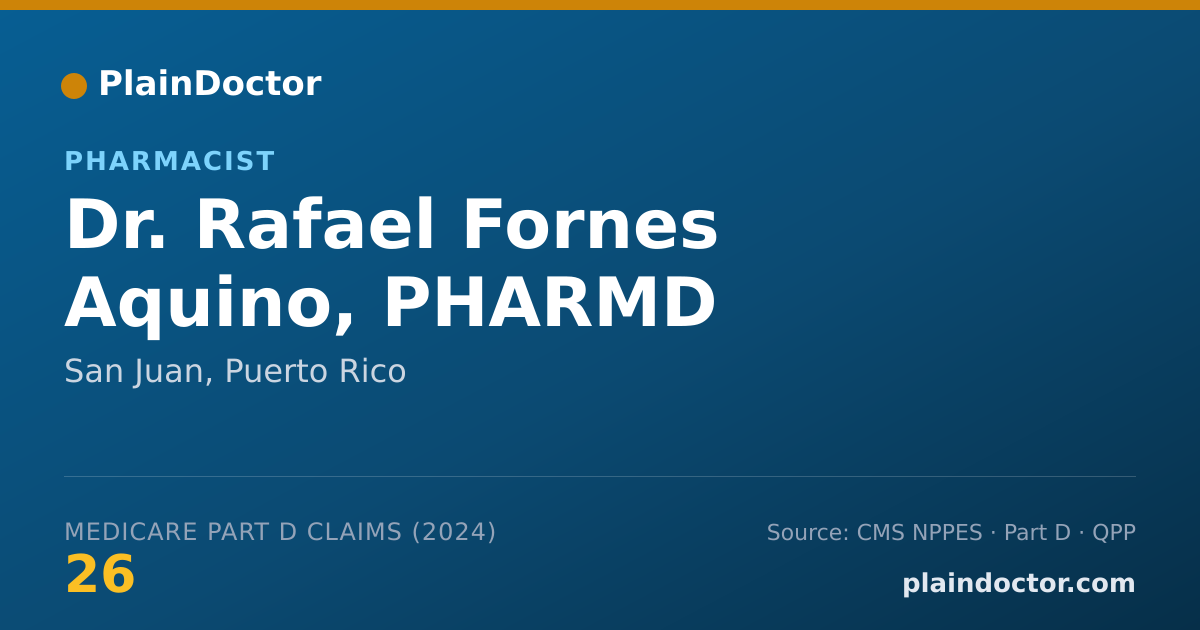 Shareable card for Rafael Fornes Aquino, PHARMD - Pharmacist, San Juan, PR