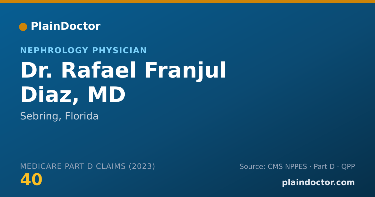 Shareable card for Rafael Franjul Diaz, MD - Nephrology Physician, Sebring, FL