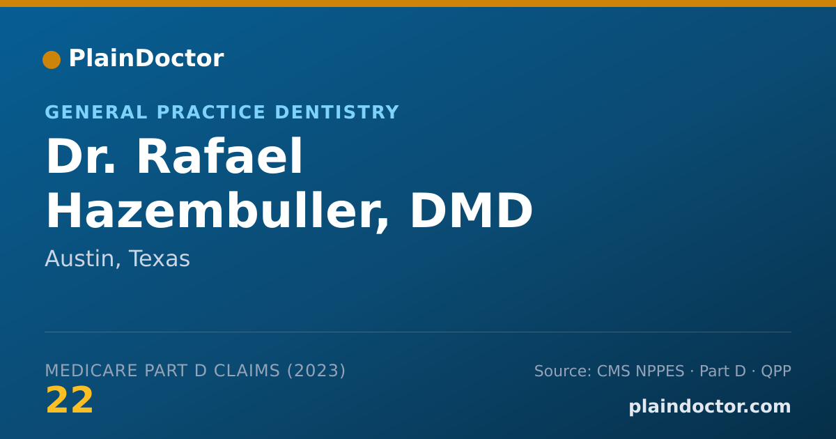 Shareable card for Rafael Hazembuller, DMD - General Practice Dentistry, Austin, TX
