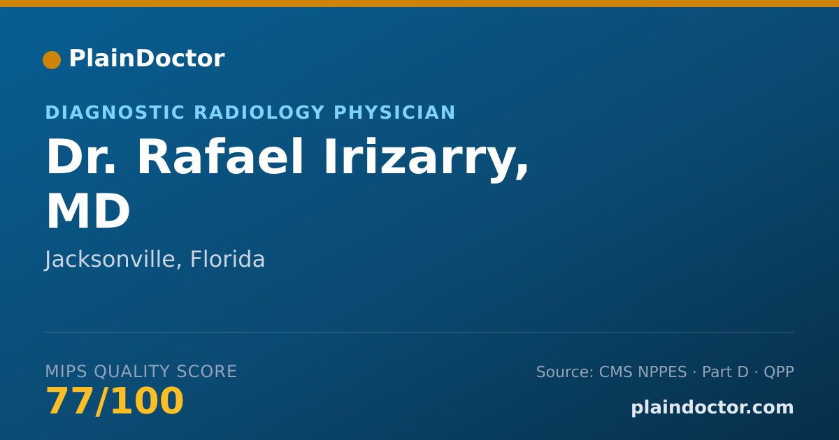 Shareable card for Rafael Irizarry, MD - Diagnostic Radiology Physician, Jacksonville, FL