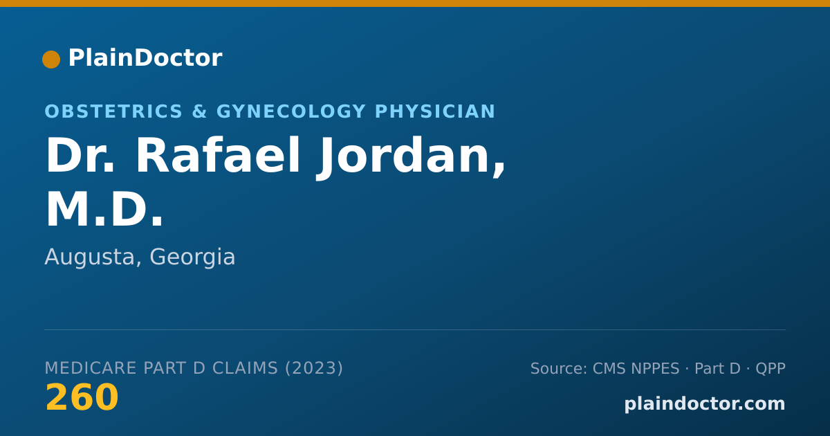 Shareable card for Rafael Jordan, M.D. - Obstetrics & Gynecology Physician, Augusta, GA
