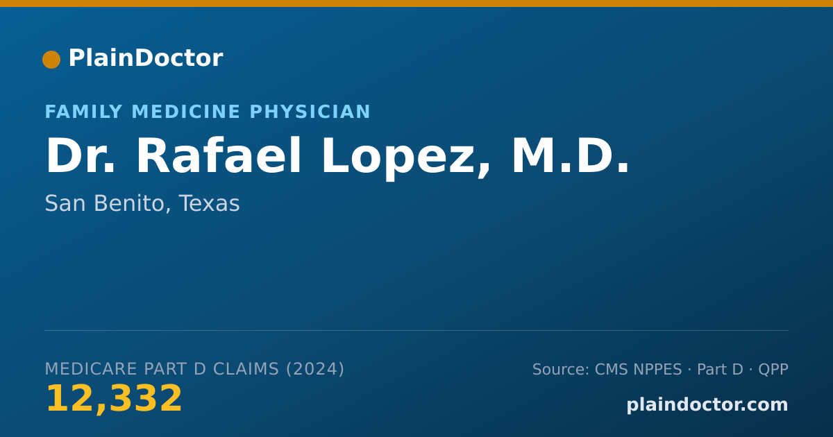 Shareable card for Rafael Lopez, M.D. - Family Medicine Physician, San Benito, TX