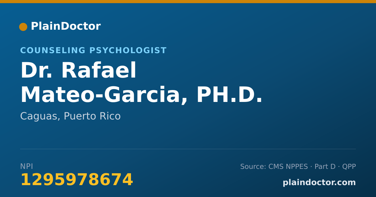 Shareable card for Rafael Mateo-Garcia, PH.D. - Counseling Psychologist, Caguas, PR