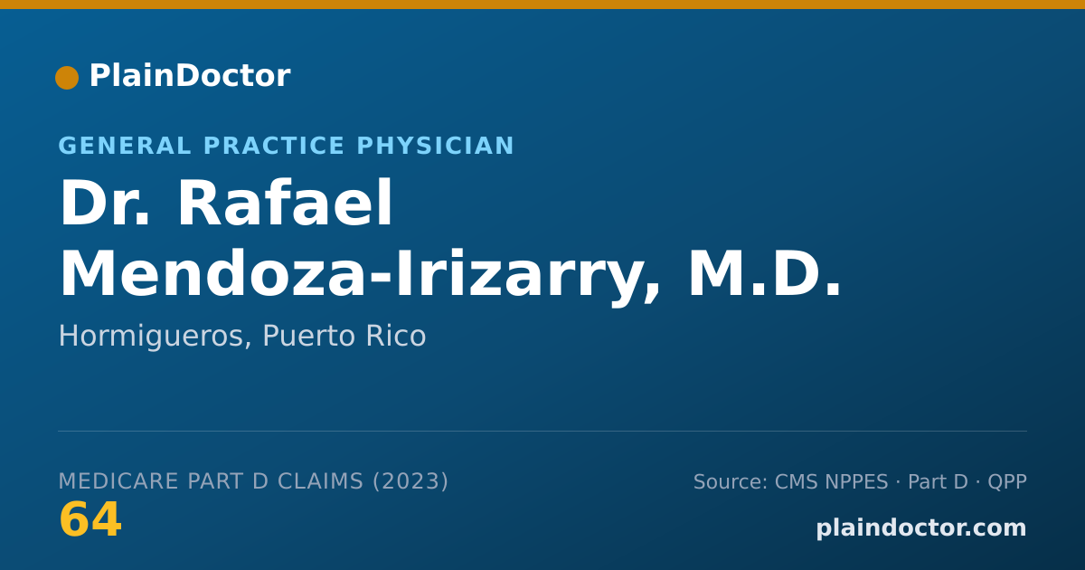 Shareable card for Rafael Mendoza-Irizarry, M.D. - General Practice Physician, Hormigueros, PR
