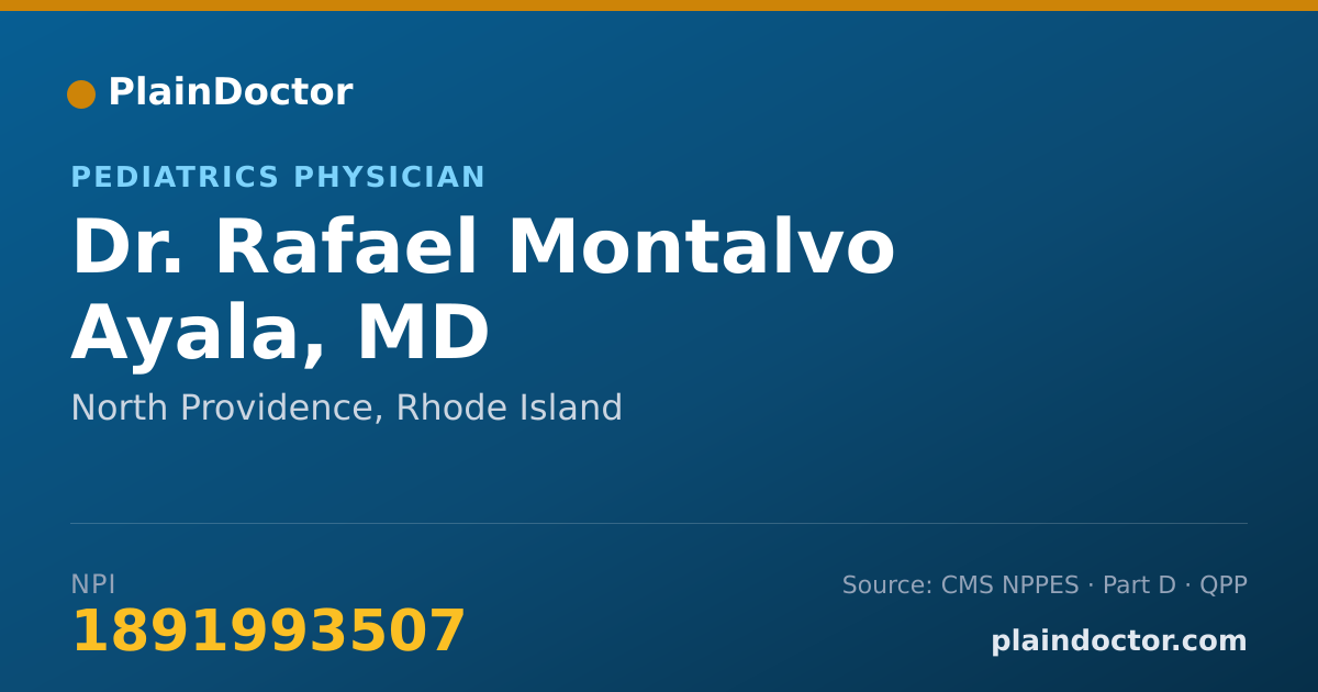 Shareable card for Rafael Montalvo Ayala, MD - Pediatrics Physician, North Providence, RI