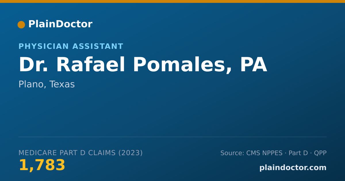 Shareable card for Rafael Pomales, PA - Physician Assistant, Plano, TX