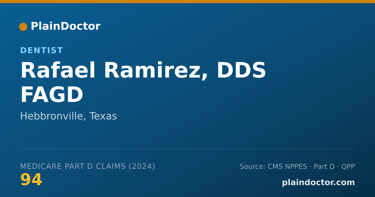 Shareable card for Rafael Ramirez, DDS FAGD - Dentist, Hebbronville, TX