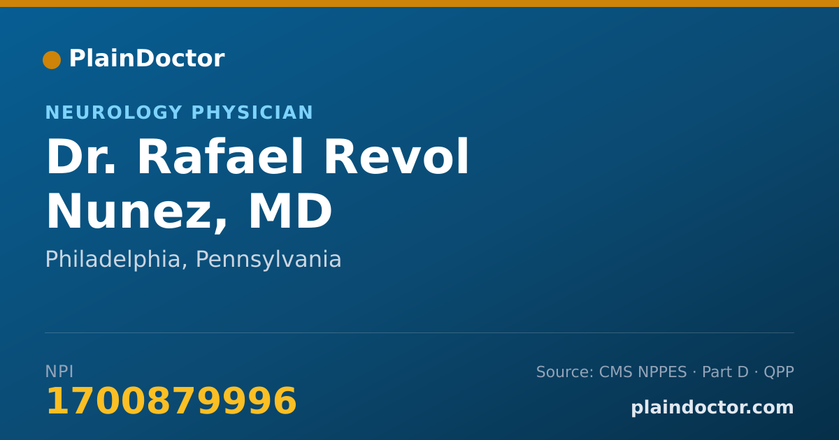 Shareable card for Rafael Revol Nunez, MD - Neurology Physician, Philadelphia, PA