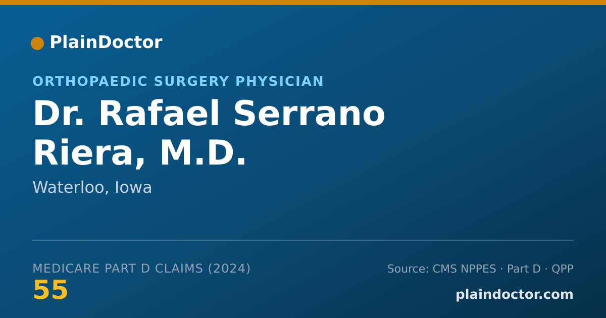 Shareable card for Rafael Serrano Riera, M.D. - Orthopaedic Surgery Physician, Waterloo, IA