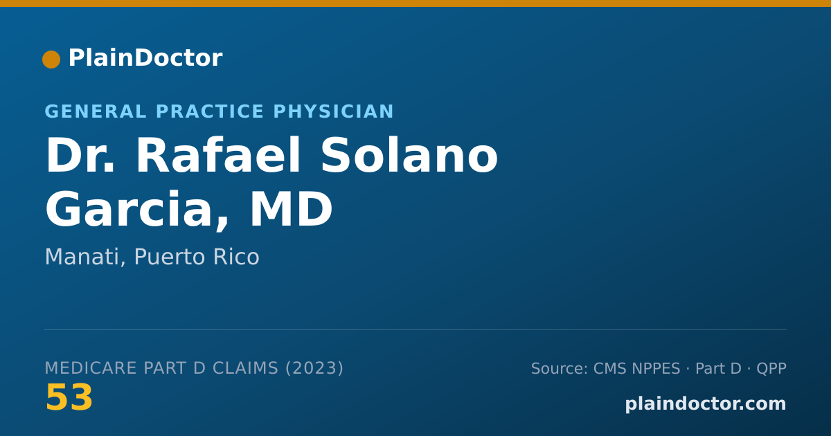 Shareable card for Rafael Solano Garcia, MD - General Practice Physician, Manati, PR