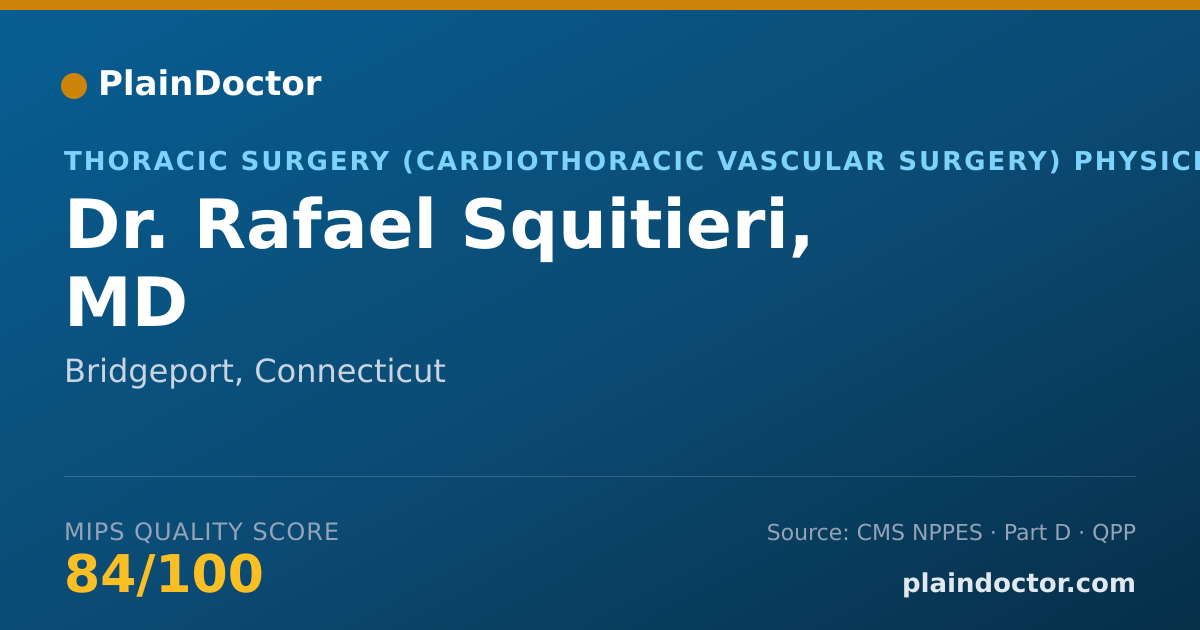 Shareable card for Rafael Squitieri, MD - Thoracic Surgery (Cardiothoracic Vascular Surgery) Physician, Bridgeport, CT
