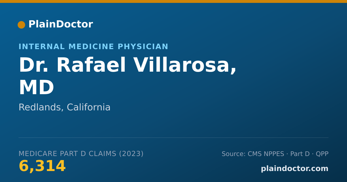 Shareable card for Rafael Villarosa, MD - Internal Medicine Physician, Redlands, CA