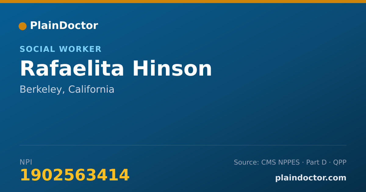 Shareable card for Rafaelita Hinson - Social Worker, Berkeley, CA