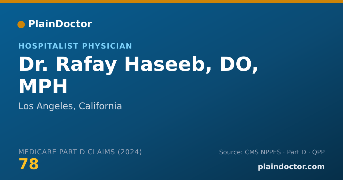 Shareable card for Rafay Haseeb, DO, MPH - Internal Medicine Physician, Los Angeles, CA