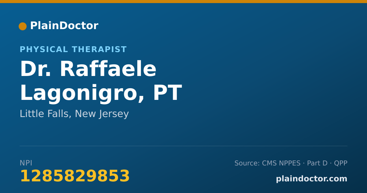 Shareable card for Raffaele Lagonigro, PT - Physical Therapist, Little Falls, NJ