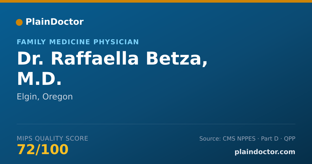 Shareable card for Raffaella Betza, M.D. - Family Medicine Physician, Elgin, OR