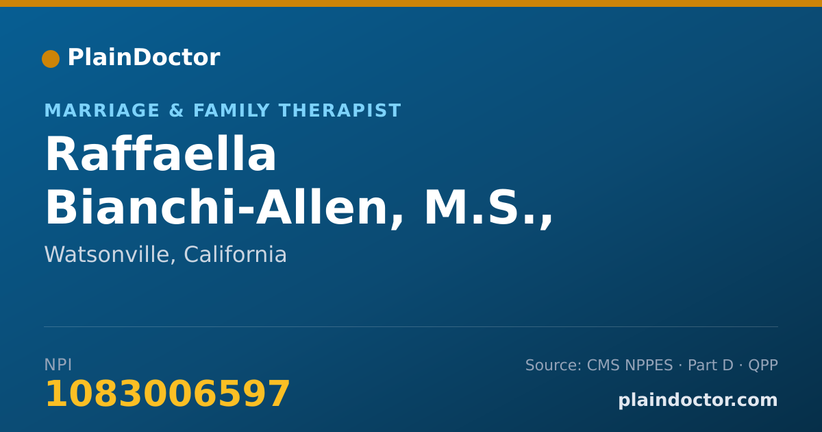 Shareable card for Raffaella Bianchi-Allen, M.S., LMFT - Marriage & Family Therapist, Watsonville, CA