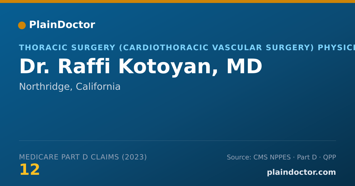 Shareable card for Raffi Kotoyan, MD - Thoracic Surgery (Cardiothoracic Vascular Surgery) Physician, Northridge, CA